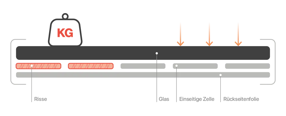 Glas-Glas Modul Querschnitt