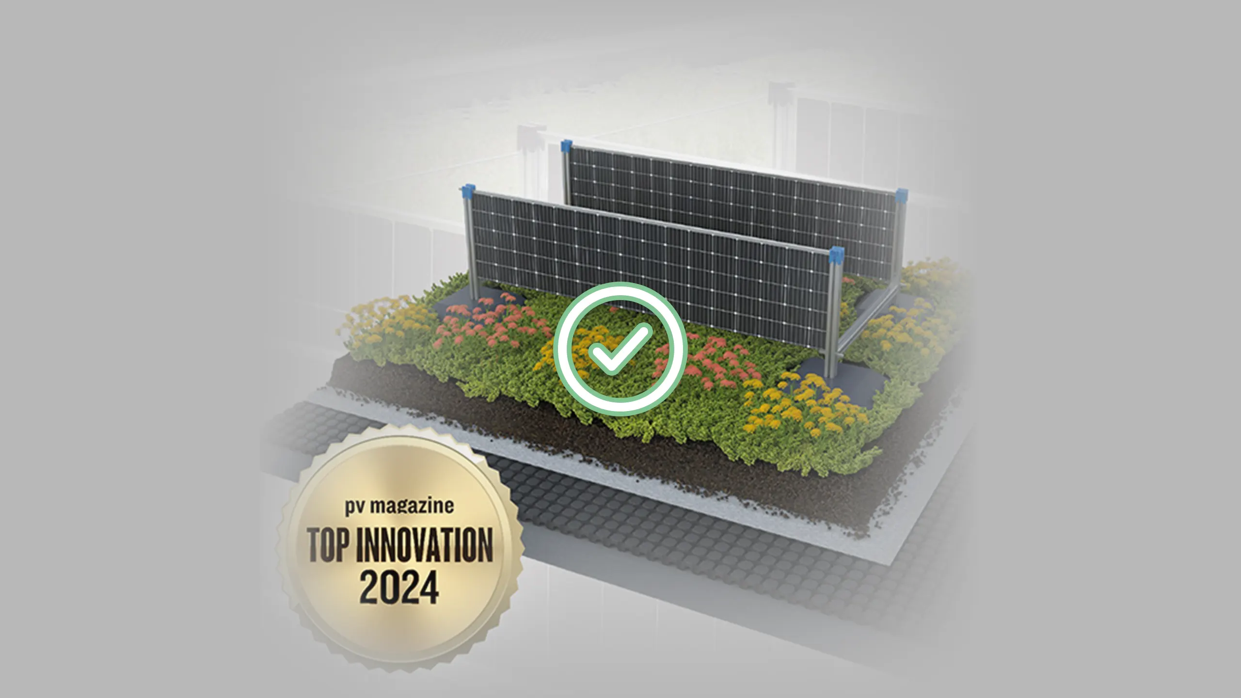 Solaranlage auf Gründach: PV und Gründach clever kombiniert. Keine Verdeckung.