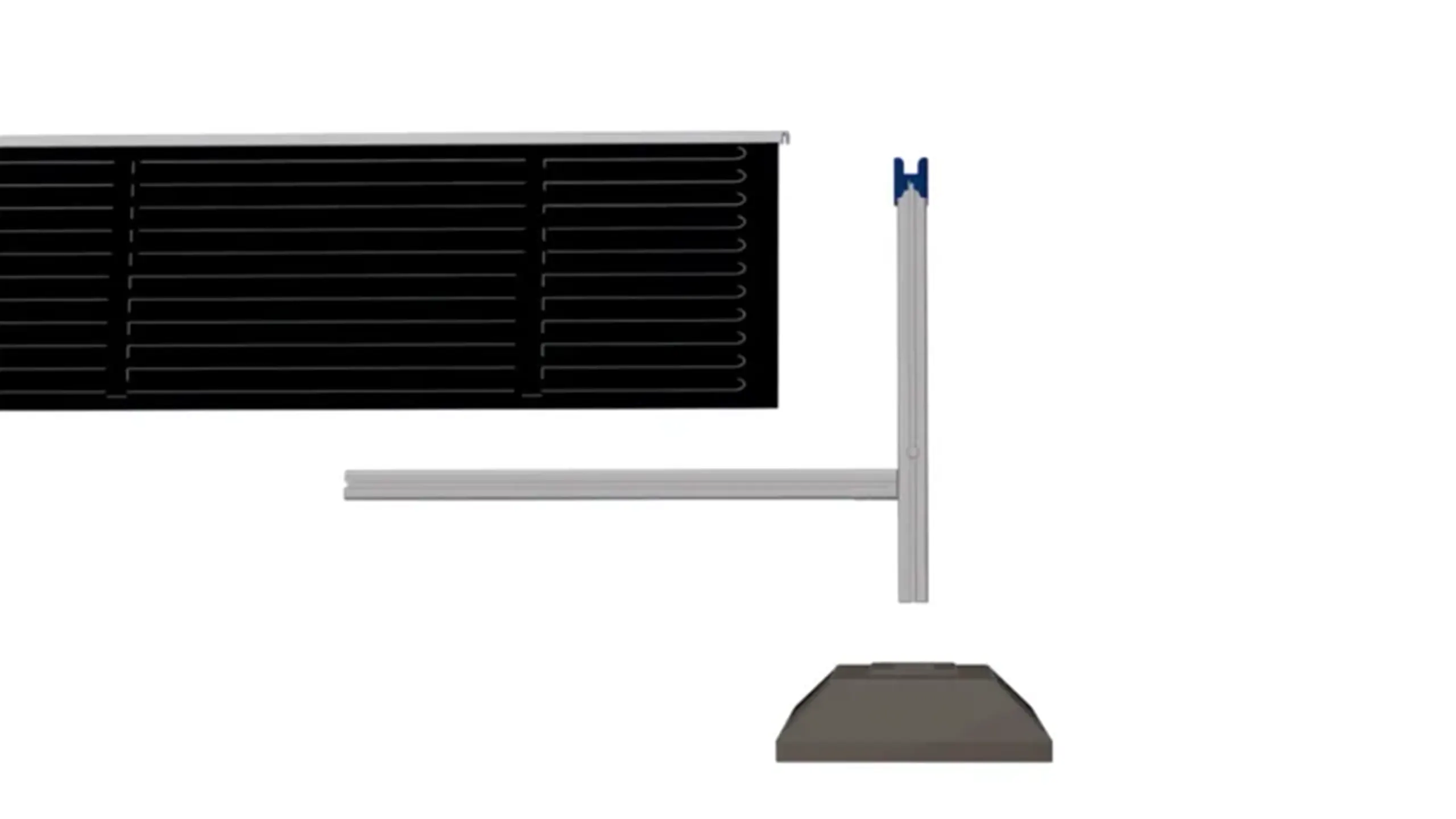 Solaranlage für Gründach bestehend aus bifazialen Solarmodulen und High Quality Aluminium Ständerwerk.
